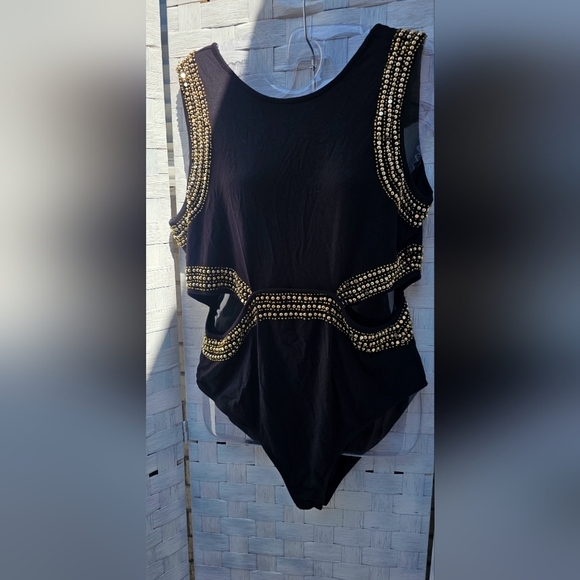 ASOS Black Studded Bodysuit - Picture 2 of 5